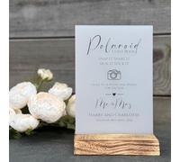Luck and Luck Personalised Photo Guest Book Sign, Contemporary Wedding Snap It Shake It Sign It Sign, Photo Guestbook Decoration, Opaque Acrylic Sign A5