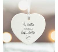 Luck and Luck Personalised Porcelain Heart 'My Bestie is Growing a Baby' Bestie Gift, Custom Pregnancy Announcement, Keepsake Gift