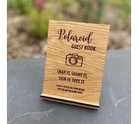 Luck and Luck Personalised Wedding Polaroid Photo Camera Table Sign, Guest Book Sign, Photo Wedding Guest Book Decoration, Wooden Oak Veneer Sign