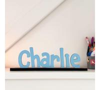 Luck and Luck Personalised Wooden Name Shelf Signs with Base, Nursery Wood Name, Baby Name Gift, Bedroom Decoration Gift, Wooden Letters