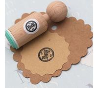 Luck and Luck 'SAVE THE DATE' Round Rubber Stamp - VERY MINI - Wedding/Craft Stamp