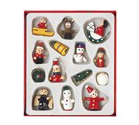Luck and Luck Small Hanging Christmas Wooden Twiggy Tree Decorations x 14