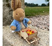 Luck and Luck Small Personalised Cupcake Holder Wheelbarrow Stand, Garden Party Centrepiece, Peter Rabbit Birthday Party Sweet Display, Treats Holder