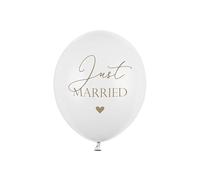 Luck and Luck Wedding JUST MARRIED White Balloons x 6 30cm