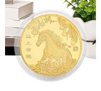 Luck Coin - 3D Embossed Alloy Horse Design, Zodiiac Fortune Collectible Medaal Symbol Of Prosperity | Horses Souvenir Collectiblee Tokens For Friends Men Women Kids