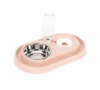 Luck Dawn Double Dog Cat Bowls Water and Food Bowl Set，Detachable Stainless Steel Bowl Automatic Water Dispenser Bottle Pet Feeder for Small or Medium Size Dogs Cats Puppy Kitten Rabbit