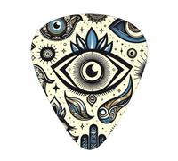Luck-Evil-Eyes 12 Pack Guitar Picks With 3 Thicknesses And Storage Box, Abs Plectrums For Electric Bass Guitar Players