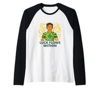Luck Flows Within Inner Clover Energy Awakening Raglan Baseball Tee