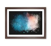 Luck For Me Paint Splash Modern Art Framed Print | A4 Walnut Framed Wall Art | Ready to Hang | Modern Nature Picture | Living Room Bedroom Lounge Office