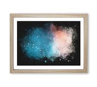 Luck For Me Paint Splash Modern Art Framed Wall Art Print, Ready to Hang Picture for Living Room Bedroom Home Office Décor, Oak A2 (64 x 46 cm)