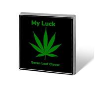 Luck Irish Weed Funny Lapel Pins Square Brooch Pin 0.7 Inches Badge Clothes Accessories for Men Women