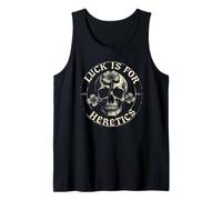 Luck is for Heretics Christian Skull Art Tank Top