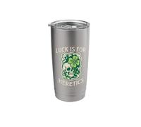 Luck is for Heretics Proverbs 16:33 St. Patricks Day Skull Stainless Steel Insulated Tumbler