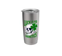 Luck is for Heretics Proverbs 16:33 St. Patricks Day Skull Stainless Steel Insulated Tumbler