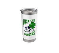 Luck is for Heretics Proverbs 16:33 St. Patricks Day Skull Stainless Steel Insulated Tumbler