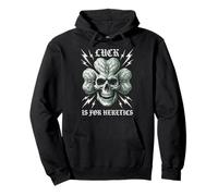 Luck Is For Heretics Skull Shamrock Gothic Wargaming Gamer Pullover Hoodie