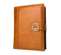 Luck Lab Double Deck Leather Playing Card Case/Holder - Fits Two Decks of Poker and Bridge Size Cards, Notepad and Pen (Brown)