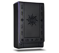 Luck Lab Leather Tarot Card Case/Holder - Black - for Most Standard Size Tarot Cards (Fits Deck Size with Box Measuring 4.875 x 2.875 x 1.25)- Sun Design