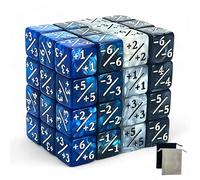 Luck Lab MTG Magic Life Counter Dice, 48 PCS - Compatible w/Magic Card Game Accessories, CCG Creature Stats w/ 2 Dice Bags (Blue Pearl, Blue Swirl, White Pearl, Black Pearl)