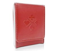 Luck Lab Single Deck Leather Playing Card Case/Holder - Fits Poker and Bridge size cards (Wine Red)