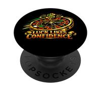 Luck Likes Confidence Bold Casino Gambling Gambler Roulette PopSockets Adhesive PopGrip