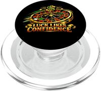 Luck Likes Confidence Bold Casino Gambling Gambler Roulette PopSockets PopGrip for MagSafe