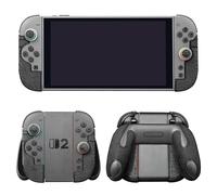 Luck&Link Controller Grip Kit for Nintendo Switch 2, Textured Skin, Anti-Skid, Sweat-Absorbent. Compatible with Joy-Con 2 controllers, featuring handle grips, buttons,triggers (Ultra - Obsidian Black)
