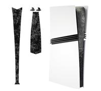 Luck&Link Skin Sticker For PS5 PRO Console Center Part Protection Texture Sticker, For ps5pro Digital Edition And Disc Edition Host Middle Strip Texture Skin(Forged Carbon Fiber - Black,FOR PS5 PRO)