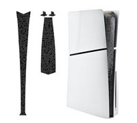 Luck&Link Skin Sticker For PS5 Slim Console Center Part Protection Texture Sticker,For ps5 slim Digital And Disc Edition Host Middle Strip Texture Skin Scratch Resistant(Honeycomb-Black,FOR PS5 SLIM)