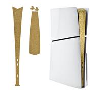 Luck&Link Skin Sticker For PS5 Slim Console Center Part Protection Texture Sticker,For ps5 slim Digital And Disc Edition Host Middle Strip Texture Skin Scratch Resistant(Honeycomb-Gold,FOR PS5 SLIM)