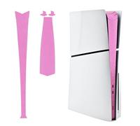 Luck&Link Skin Sticker For PS5 Slim Console Center Part Protection Texture Sticker,For ps5 slim Digital And Disc Edition Host Middle Strip Texture Skin Scratch Resistant(Honeycomb-Pink,FOR PS5 SLIM)