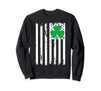 Luck Of The Irish Four Leaf Clover American Flag Sports Wear Sweatshirt