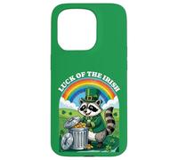 Luck of the Irish Raccoon St. Patrick's Day Trash Panda Case for iPhone 15 Pro