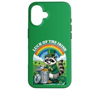 Luck of the Irish Raccoon St. Patrick's Day Trash Panda Case for iPhone 16