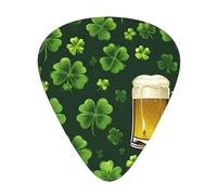 Luck-Shamrocks-Bear 12 Pack Guitar Picks With 3 Thicknesses And Storage Box, Abs Plectrums For Electric Bass Guitar Players