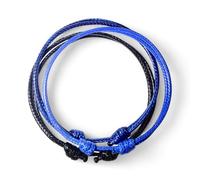 Luck Strings Trio Wax Nylon Adjustable Cord Bracelet Men or Women - 3 bracelets set Leather imitation string Unisex Adult Waterproof Surfer Jewelry Boy Girl Friendship Gift, Polyester Nylon, no