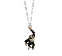 Luck Trader Chimpanzee Pendant Necklace, Porcelain Animal Charm, 61 cm Chain
