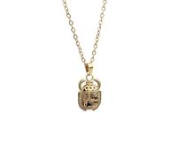 Luck Trader Gold Ancient Egyptian Scarab Beetle Pendant Necklace