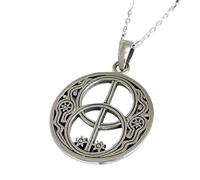 Luck Trader Sterling Silver Chalice Well Pendant Necklace, 46 cm Chain, Celtic Design