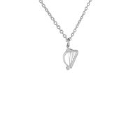 Luck Trader Sterling Silver Irish Harp Celtic Pendant Necklace
