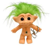 Luck Troll Doll Keychain - Vintage Good Luck Key Holder With Crazy Colour Hair Figurine, Anti-Lost Key Ring 10cm for Women Girls