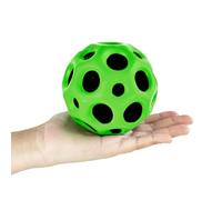 Luckana 10cm Green Moon Space Balls, Hyper Bouncy High Bounce Ball for Kids & Adults, Extreme Bouncing Moon Shape, Easy to Grip & Catch, Improves Hand-Eye Coordin