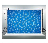 LUCKBTY Dog Footprints Backdrops for Photography 9x6FT Dog Print Paw Blue Patrol Photo Backgrounds Table Cloth Party Banner Photo Booth Studio Props LULX045