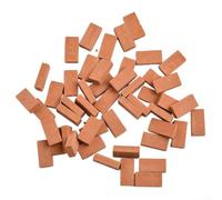 LUCKCDUO 50Pcs Model Brick Building Set HO N Scale for Mini Garden Accessories Diorama Wall Cladding Clay Pieces 16x8x3mm(Blue Bricks)