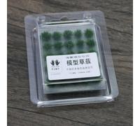 LUCKCDUO 50pcs Peel and Grass for tufts 6mm Realistic Green for Railroad Scenery Tabletop Miniature Hobby Sets(Dark green)