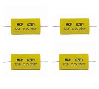 LUCKCDUO Audio Crossover Capacitor, 4Pcs 33uF 250V MKP Film Non-Polar, Stable Frequency Division Low Distortion, for Speaker Repair DIY Projects(22 µF)