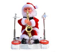 LUCKCDUO Christmas Santa Claus Electric Figurine, Realistic Santa Claus Figure, Interactive Dancing Singing, Red