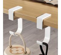 LUCKCDUO Desktop Wallet Hook Stand, Desktop Purse Hook Holder Table Bag Hanger, 2 Pcs Alloy Portable Hook, for Office Restaurant Travel Use(White)