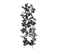 LUCKCDUO Shape as You Desire Black Artificial Roses Hanging Vine, 5 7FT Silk Garland (A)