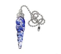 LUCKCDUO Style Pull Chain Cord Handle for Light Switch, Light Pull Cord, Bathroom Light Pull Cord, Designer Bathroom Toilet Lighting Accessory, 39 cm Chain Length(Blue)